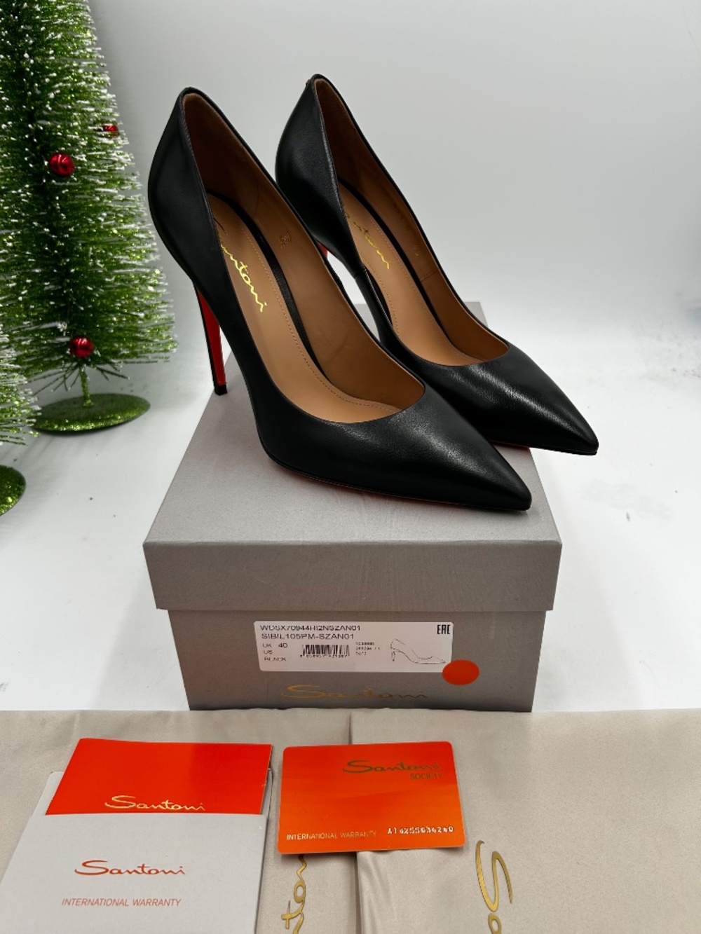 Women’s Santoni Sibil 105mm Leather Pumps. Size 40/10 US. Made in Italy. - Picture 9 of 10
